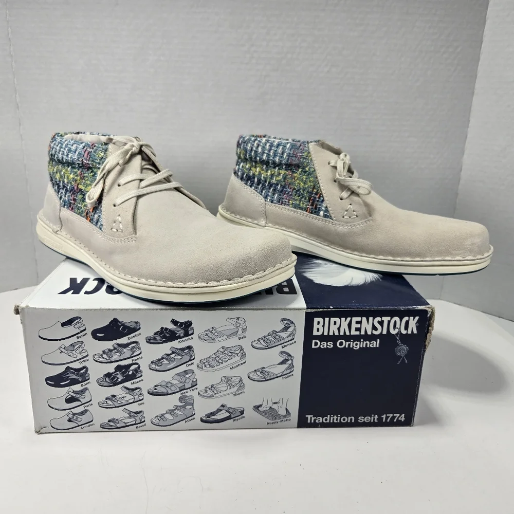 Birkenstock Memphis Horn/Blue Suede Ankle Boot Size EU 41 Reg US M8-8.5 W10-10.5